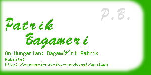 patrik bagameri business card